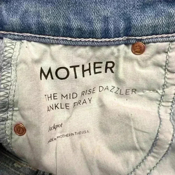 Mother The Mid Rise Dazzler Ankle Fray in Jackpot Size 23 - Picture 9 of 12